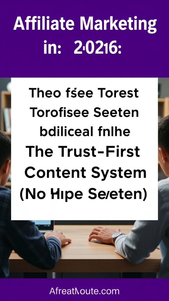 Affiliate Marketing in 2026: The Trust-First Content System (No Hype Needed)