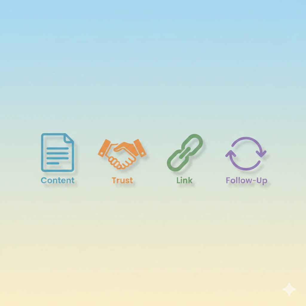 content trust link follow-up system