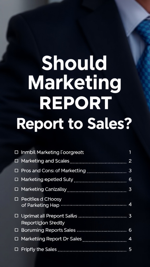 Should Marketing Report to Sales?