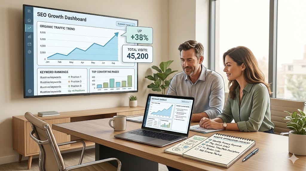 innovative SEO marketing techniques dashboard showing organic growth