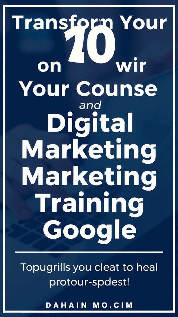 Transform Your Future with Online Courses and Digital Marketing Training Google: Elevate Your Skills for Success!