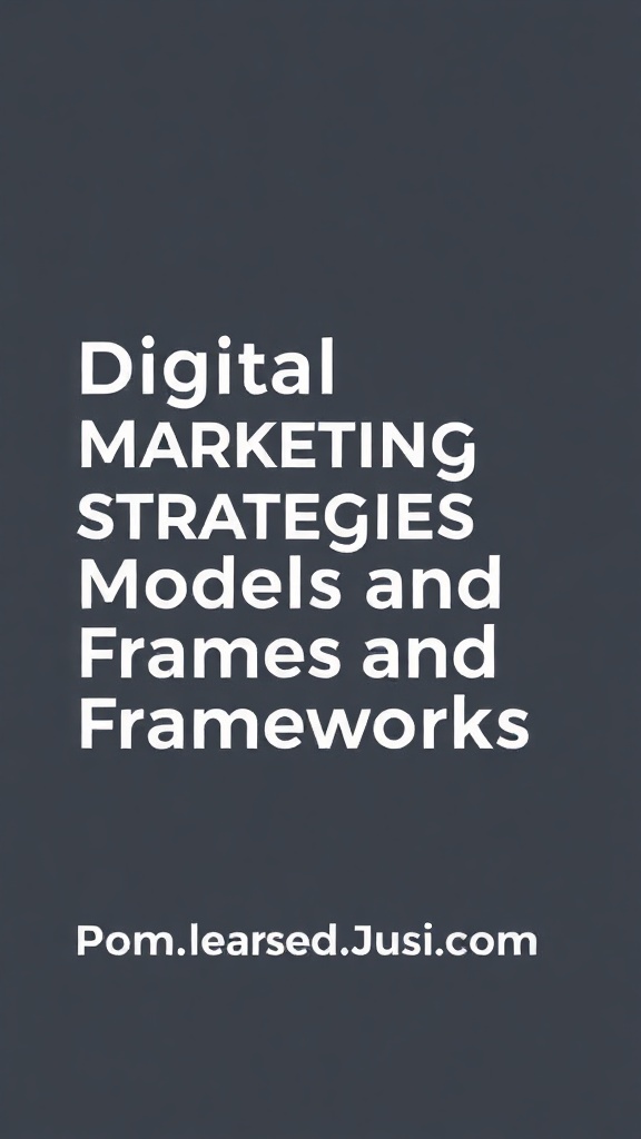 Digital Marketing Strategies Models and Frameworks: Boost Brand Success