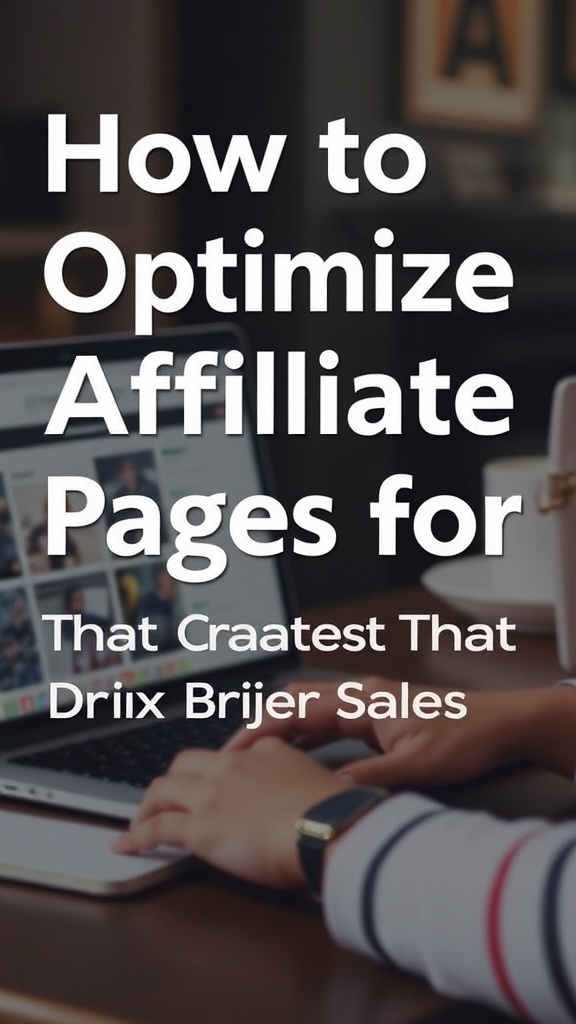 How To Optimize Affiliate Pages For Conversions That Drive Sales