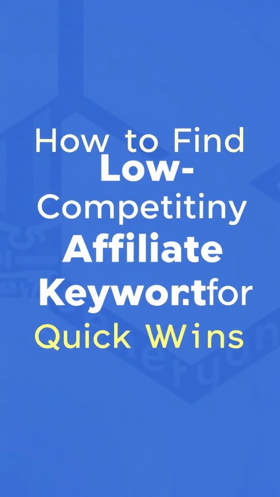 How To Find Low-Competition Affiliate Keywords For Quick Wins