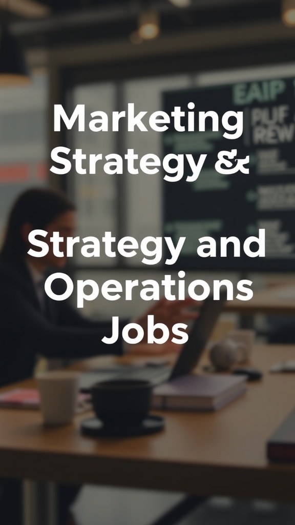 Marketing Strategy and Operations Jobs: Elevate Your Career Today