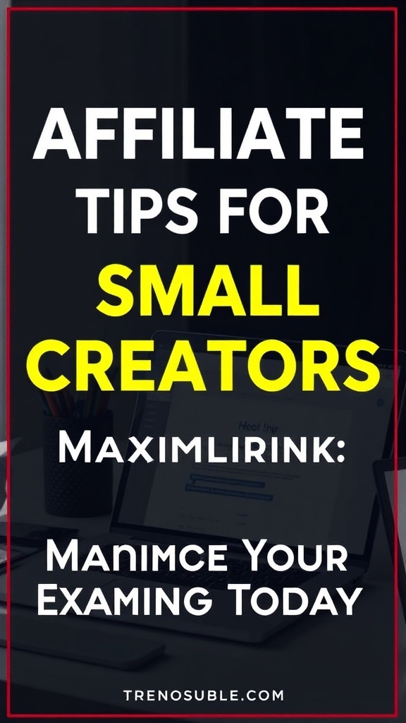 Affiliate Marketing Tips for Small Creators: Maximize Your Earnings Today
