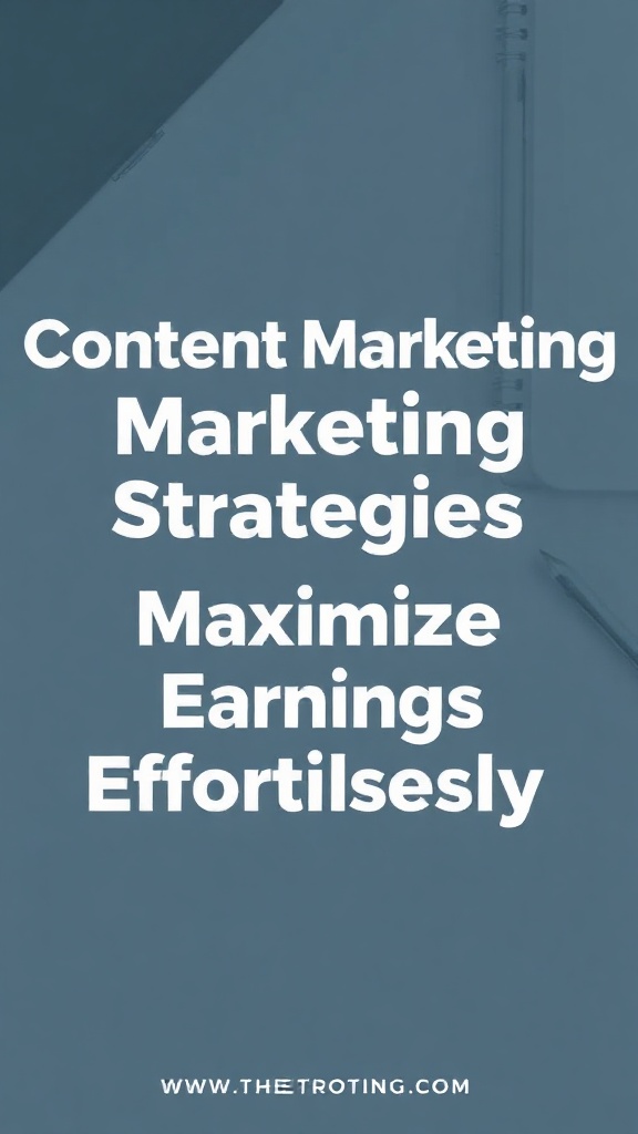 Content Marketing Strategies for Affiliate Marketers: Maximize Earnings Effortlessly